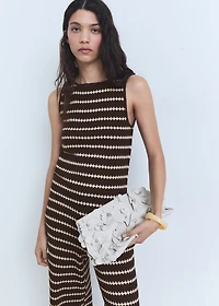 Knitted top with geometric print