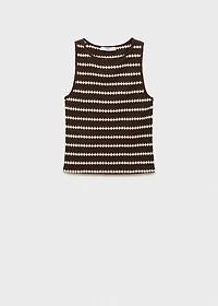 Knitted top with geometric print