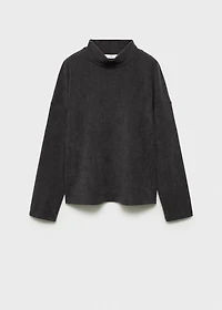 Corduroy sweatshirt with perkins neck
