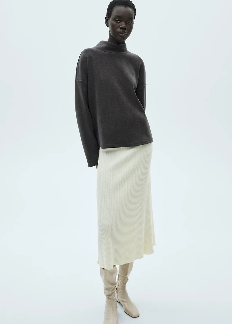 Corduroy sweatshirt with perkins neck