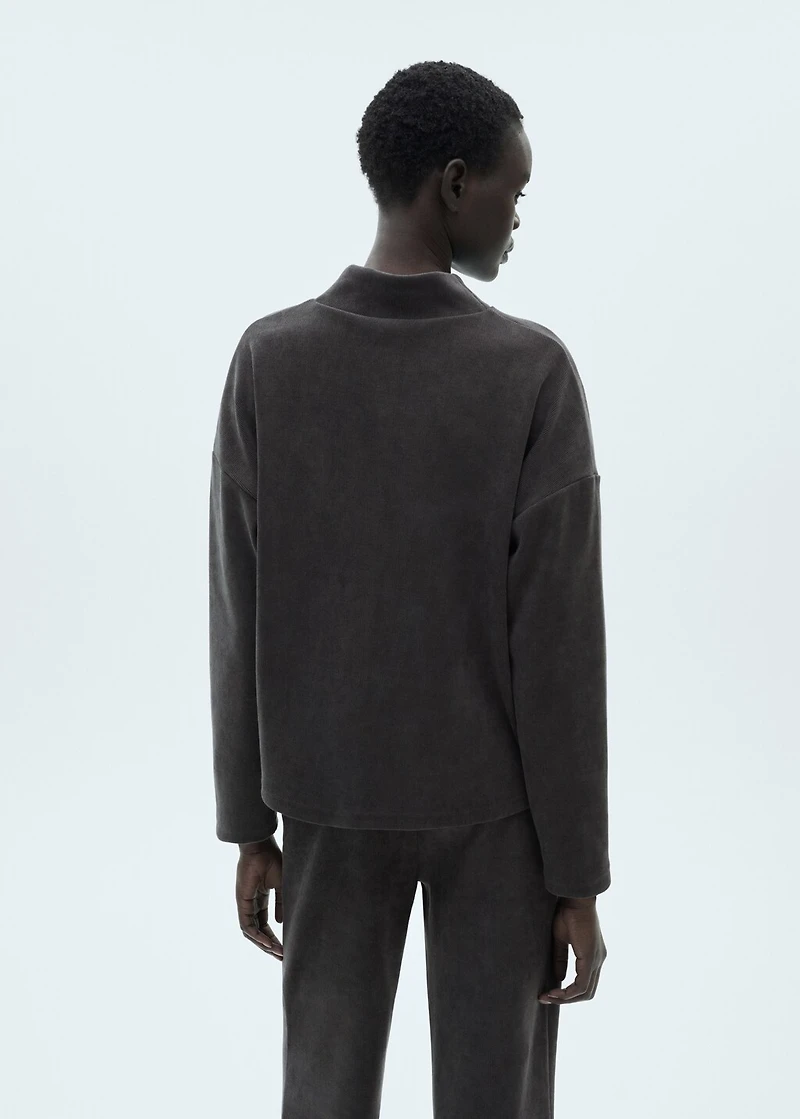 Corduroy sweatshirt with perkins neck