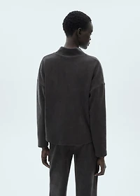 Corduroy sweatshirt with perkins neck