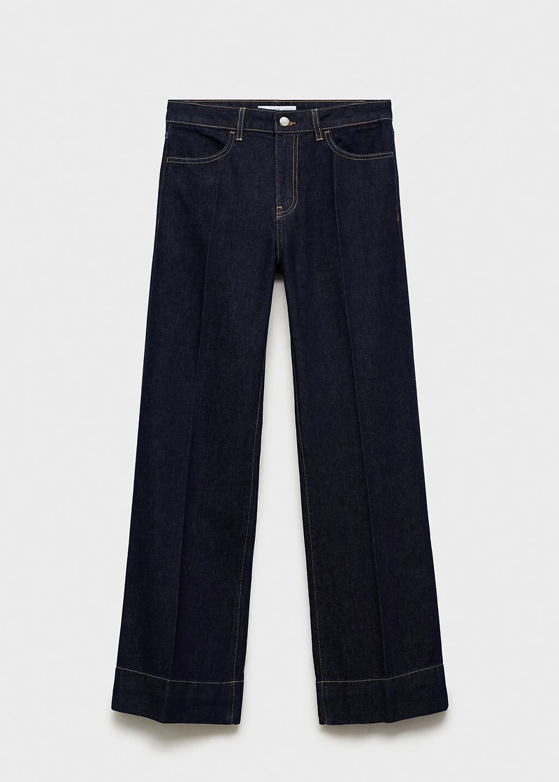 Wide leg mid-rise jeans