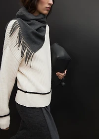 Perkins-neck sweater with contrasting details