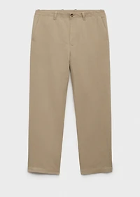 Linen-blend regular-fit pants