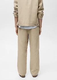 Linen-blend regular-fit pants