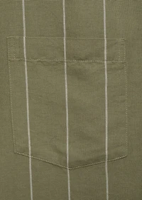Linen bowling shirt with pinstripes