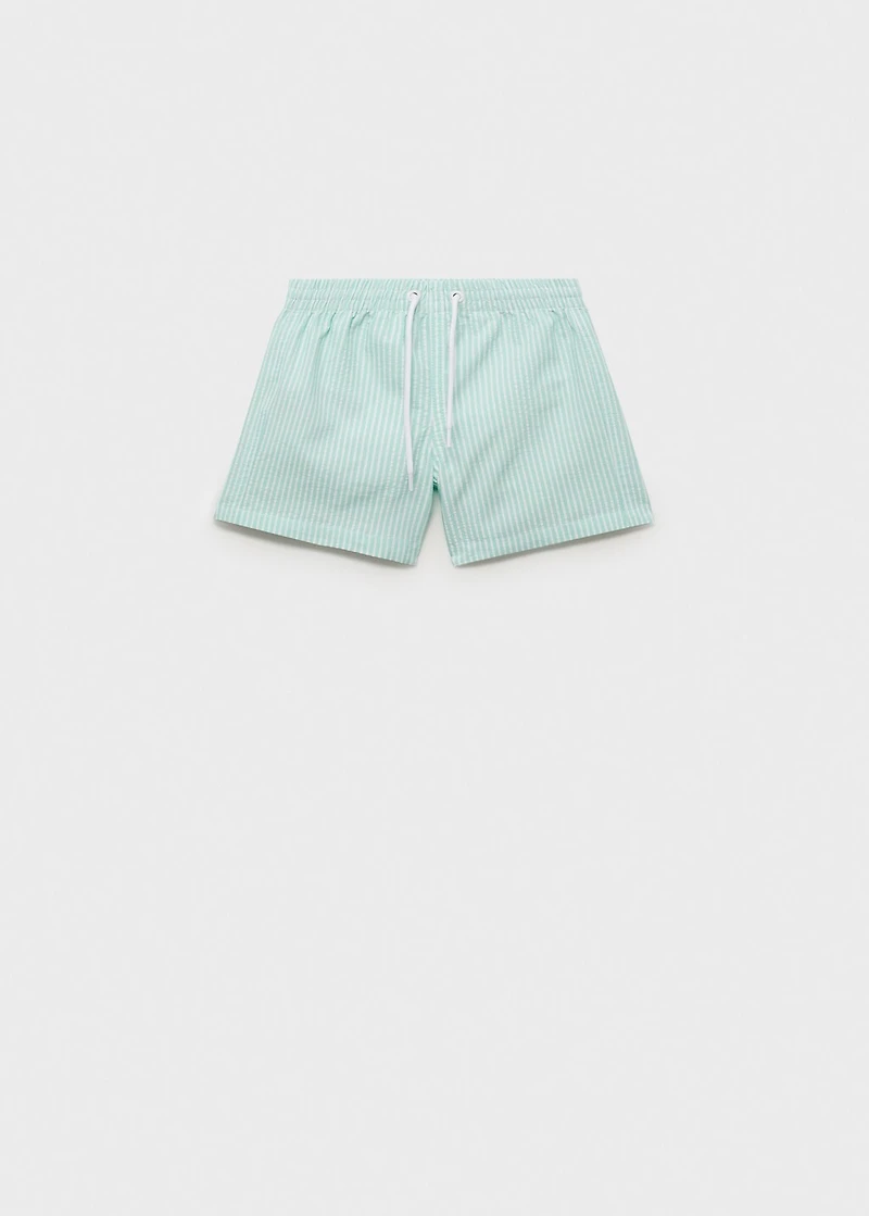 Striped drawstring swimsuit