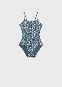 Leaf-print swimsuit