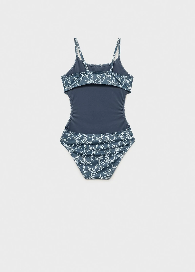 Leaf-print swimsuit