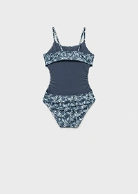 Leaf-print swimsuit