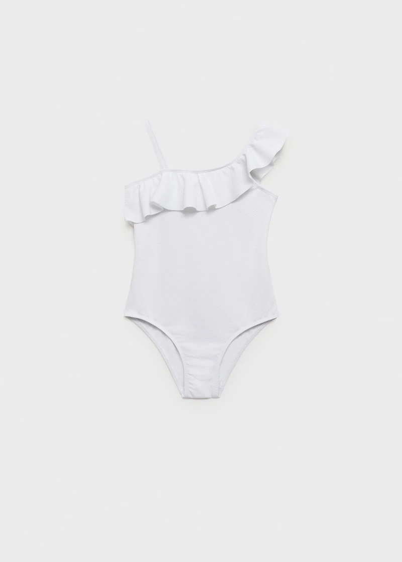 Asymmetric ruffle swimsuit