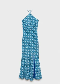 Halter-neck printed dress