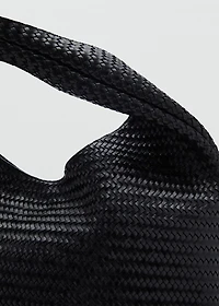 Large braided leather shoulder bag