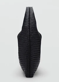 Large braided leather shoulder bag