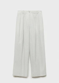 Straight-fit linen-blend suit pants