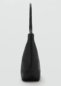 Medium braided leather shoulder bag