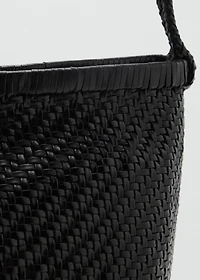 Medium braided leather shoulder bag