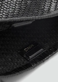 Medium braided leather shoulder bag