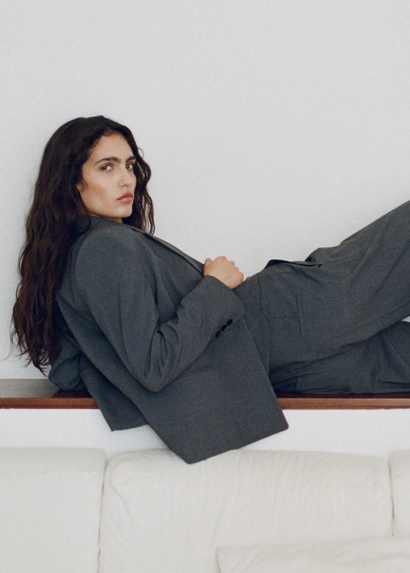 Straight-fit suit pants