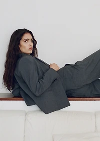 Straight-fit suit pants