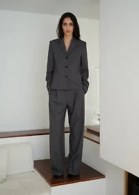 Straight-fit suit pants