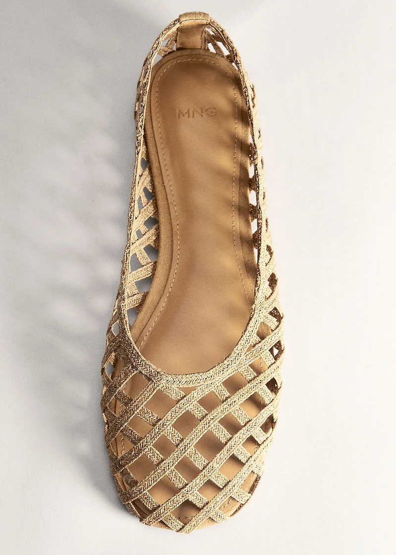 Natural fiber ballet flats