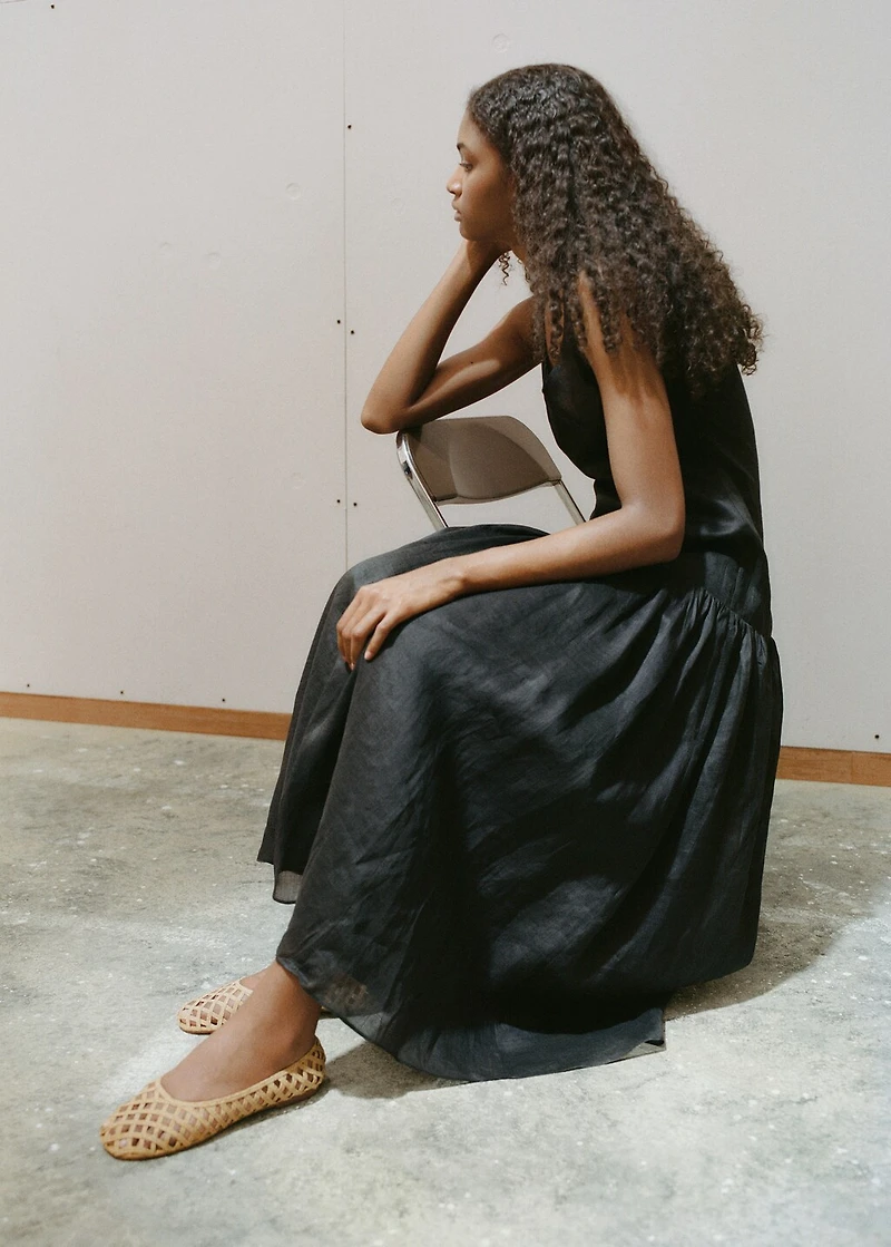 Natural fiber ballet flats