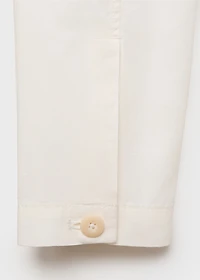 Linen-cotton overshirt with pocket