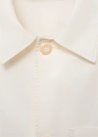 Linen-cotton overshirt with pocket
