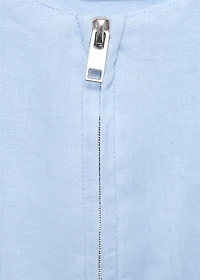 Cropped linen jacket with pockets