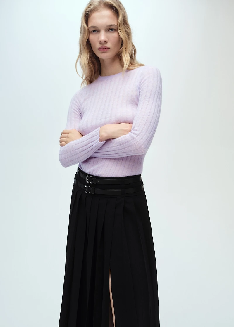 Ribbed round-neck sweater