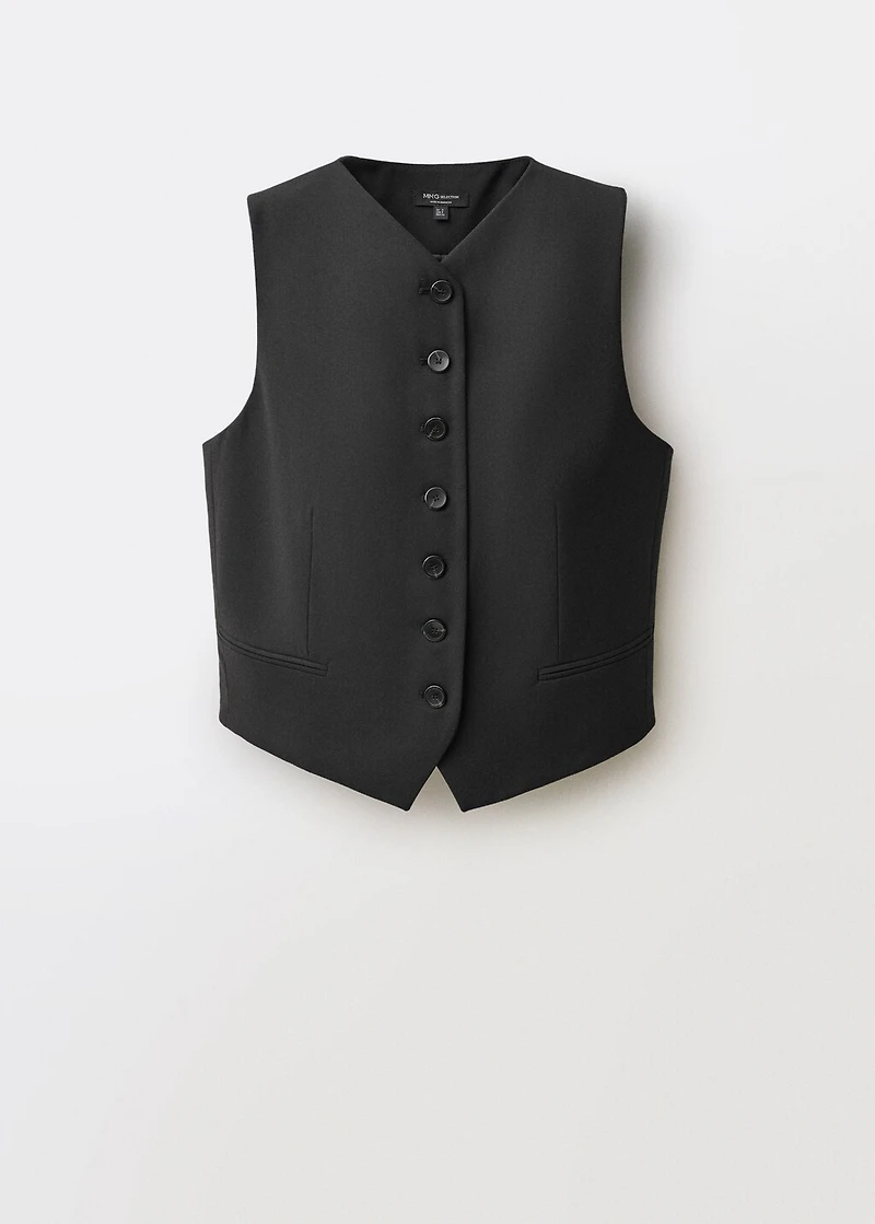 Wool-blend suit vest