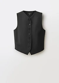 Wool-blend suit vest