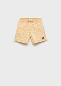 Printed swimsuit with drawstring