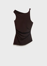 Asymmetrical fine-knit top