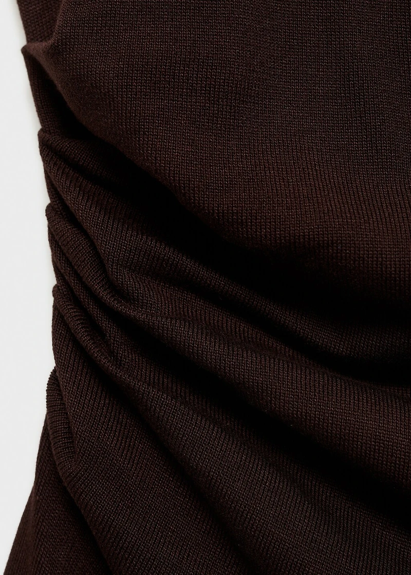 Asymmetrical fine-knit top