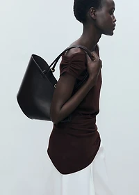 Asymmetrical fine-knit top