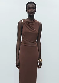 Draped dress with metallic detail