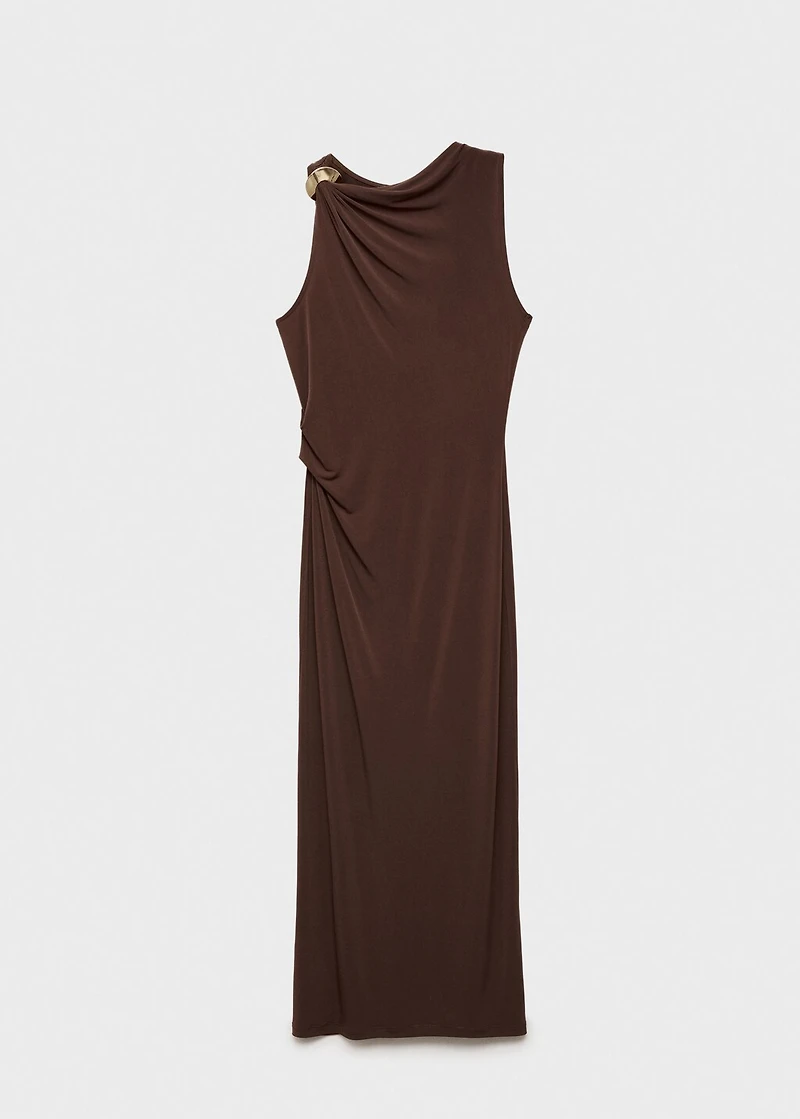Draped dress with metallic detail