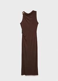 Draped dress with metallic detail