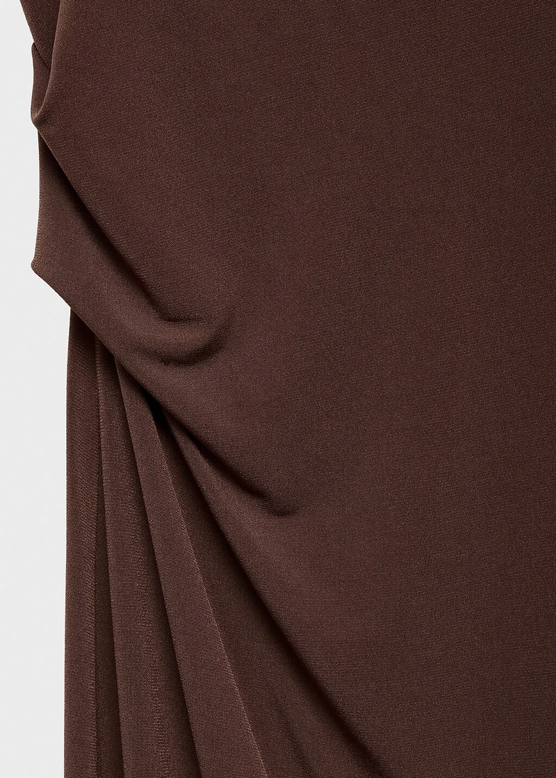 Draped dress with metallic detail