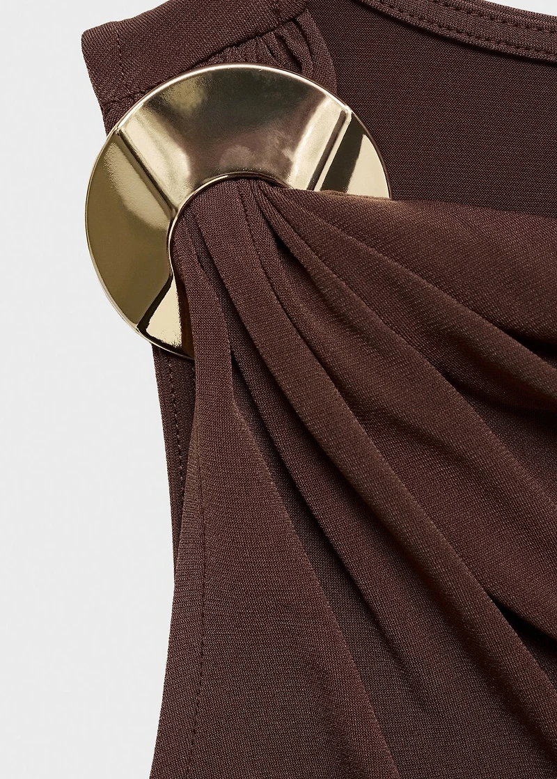 Draped dress with metallic detail
