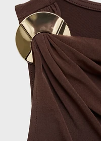 Draped dress with metallic detail