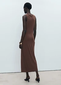 Draped dress with metallic detail