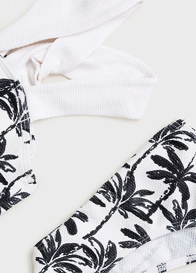 Palm-tree print bikini