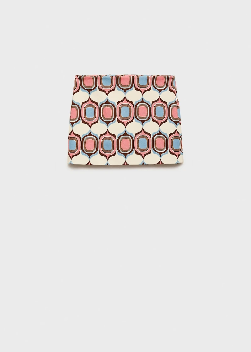 Printed short skirt
