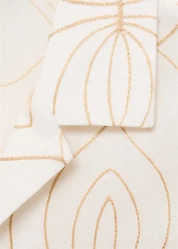 Shirt with embroidered bowling collar