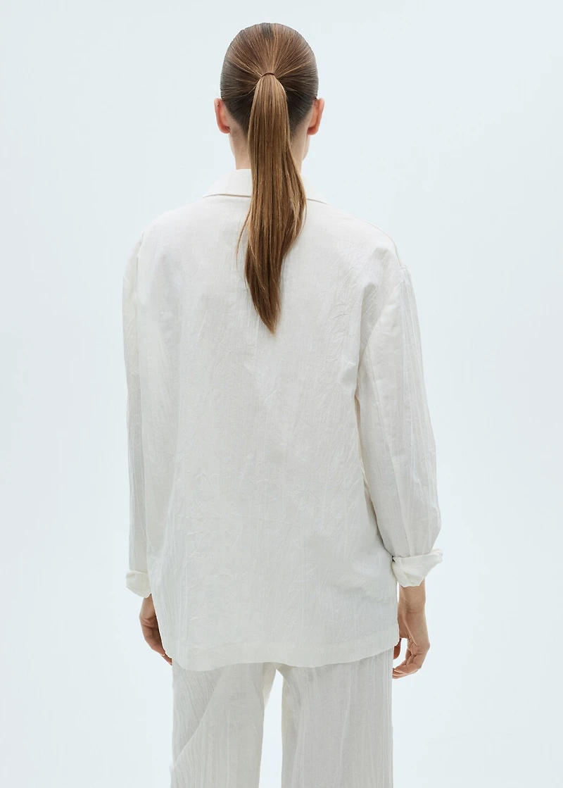 Wrinkled-effect suit blazer