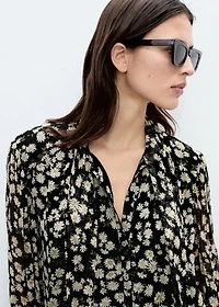 Floral tie blouse